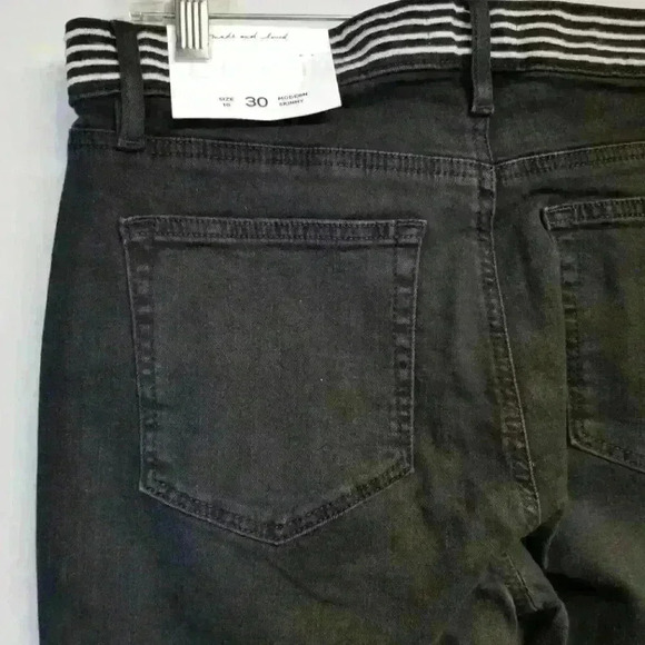 Women's Loft Modern Skinny Black Embroidered Waist Jeans Size 10 - Picture 5 of 9